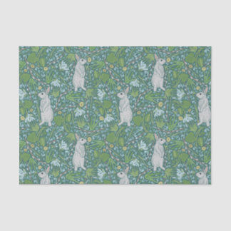 Muttertag Ostern Weißer Hase im Frühling Garten Seidenpapier