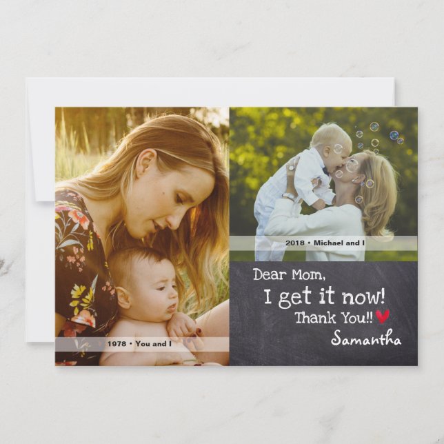 Muttertag, Personalisierte Fotos Einladung (Vorderseite)