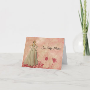 Muttertag Rosa Abstrakte Vintage Frau Feiertagskarte