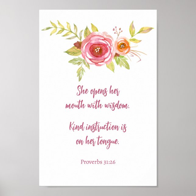 Muttertag Rosa Blumensprichwörterbuch Poster (Vorne)
