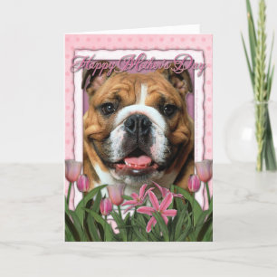 Muttertag - Rosa Tulips - Bulldog Karte