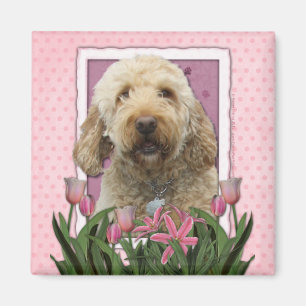 Muttertag - Rosa Tulips - Goldendoodle Magnet