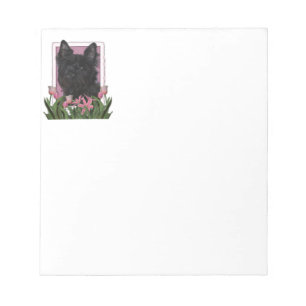 Muttertag - Rosa Tulpen - Cairn Terrier - Rosco Notizblock