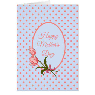 Muttertag, rosa Tulpen und rosa Polka Dots