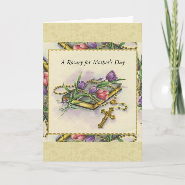 Muttertag Rosary Spiritual Bouquet Karte (Vorderseite)