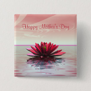 Muttertag Rote Wasserlilie Button