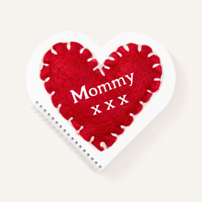 Muttertag Rotes Herz Notizbuch (Vorderseite)