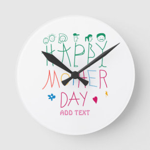 Muttertag Runde Wanduhr