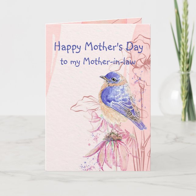Muttertag Schwiegermutter Bluebird Garden Bird Karte (Vorderseite)