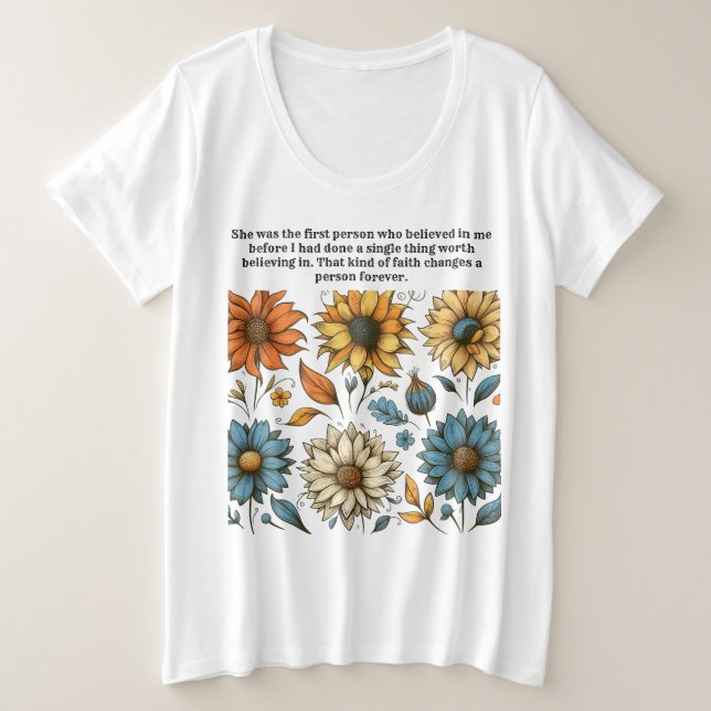 Muttertag Sonnenblume Zitat T-Shirt (Design vorne)