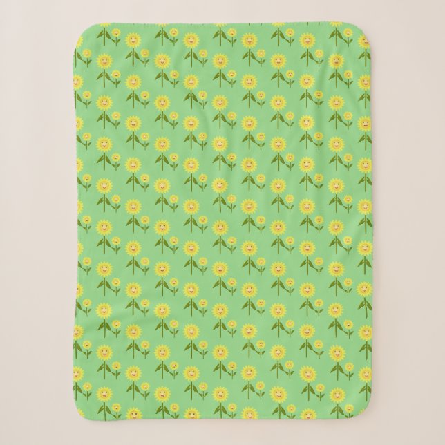 Muttertag Sonnenblumen Gemustert Sherpadecke (Vorderseite)