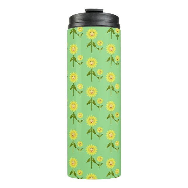 Muttertag Sonnenblumen Gemustert Thermosbecher (Vorderseite)