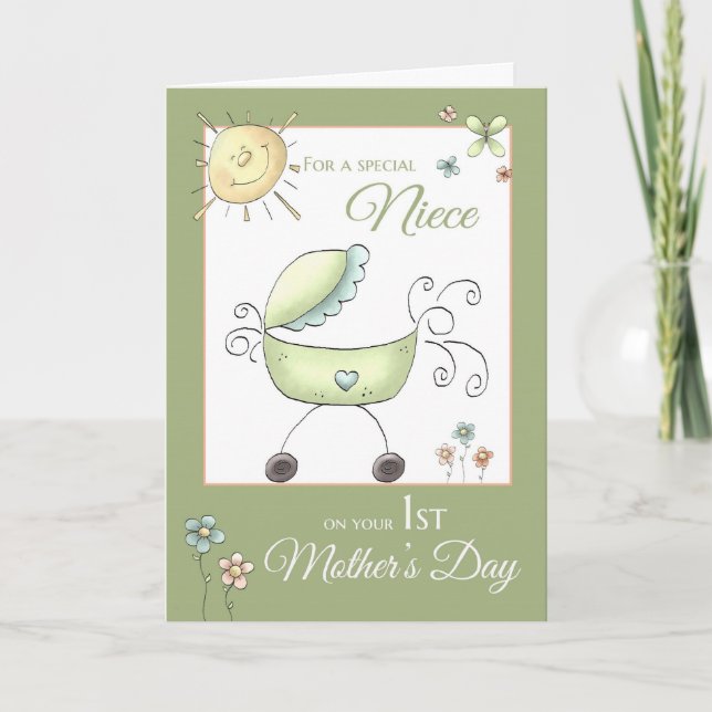 Muttertag - Special Niece - Baby Carriage Karte (Vorderseite)