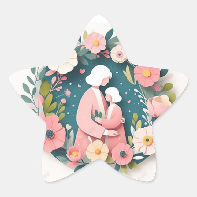 Muttertag Stern-Aufkleber (Vorderseite)