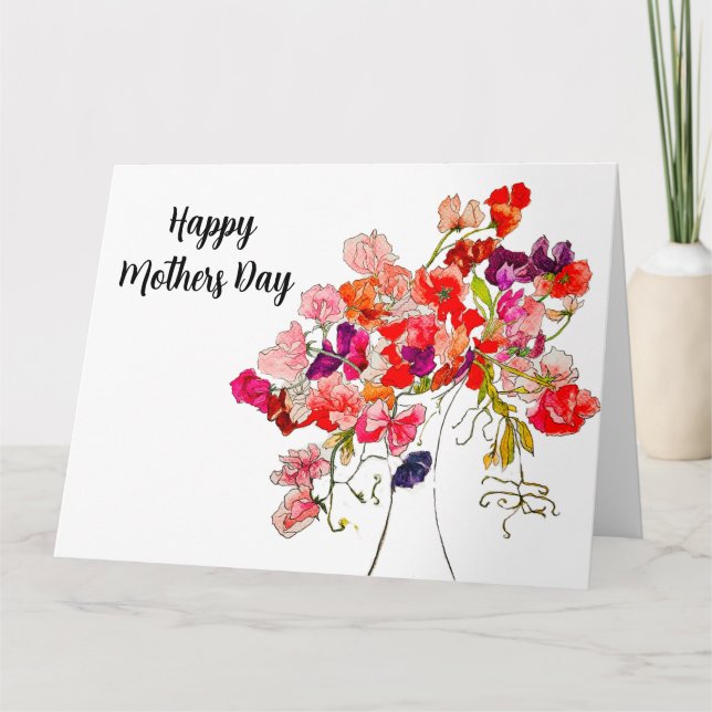 Muttertag Sweet Pea Card Karte (Vorderseite)