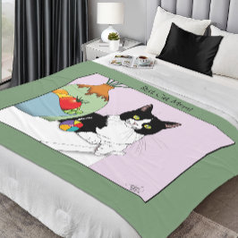 Muttertag Tuxedo Katze Fleecedecke