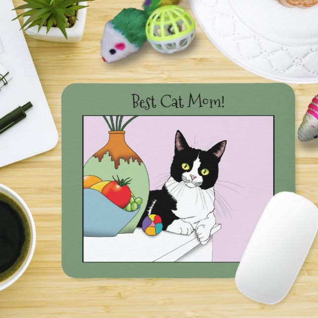 Muttertag Tuxedo Katze Mousepad (Von Creator hochgeladen)