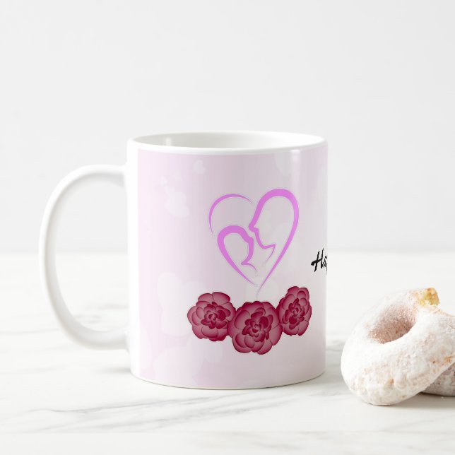 Muttertag und Baby Kindergarnelen Muttertag Kaffeetasse (Mit Donut)