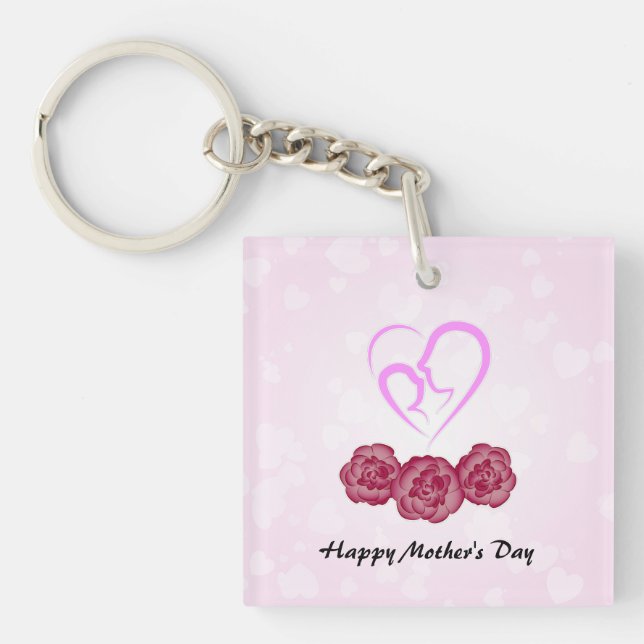 Muttertag und Baby Kindergarnelen Muttertag Schlüsselanhänger (Vorderseite)