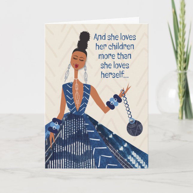 Muttertag - Und sie Liebe ihre Kinder... Dankeskarte (Vorderseite)