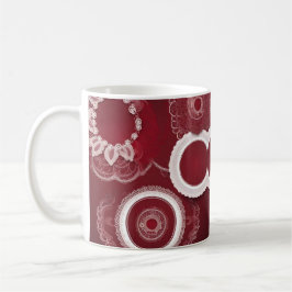 Muttertag Vintage dunkle rote Flora Kunst Kaffeetasse