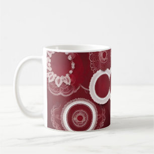 Muttertag Vintage dunkle rote Flora Kunst Kaffeetasse