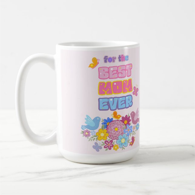 Muttertag Wildblumen Schmetterling Wasserfarbe Kaffeetasse (Links)