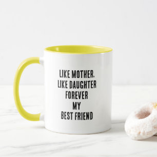 Muttertag Zitat Mama Tochter Gelb Schwarz-weiß Tasse