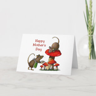 Muttertag: Zwei Mäuse und Toadstool: Cookies: Kuns Karte