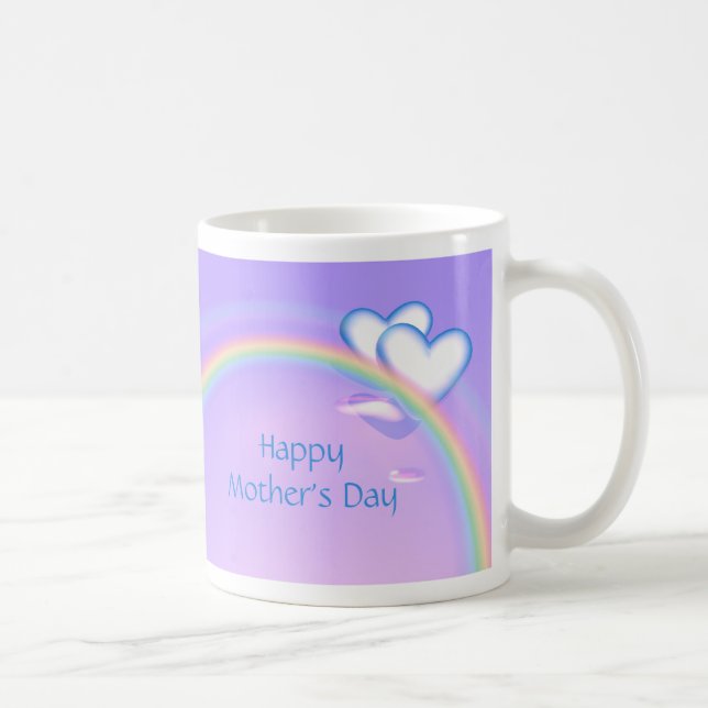 Muttertages-Herzen auf Regenbogen Kaffeetasse (Rechts)