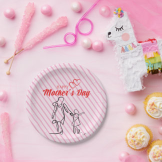 Muttertags-Art-Pillow - Mama & Kinder Liebe Pappteller