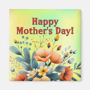 Muttertags-Boho-Blumen Clipart-61983 Schlüsselanhä Magnet