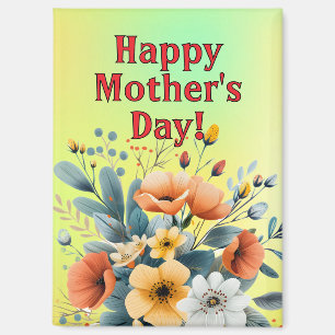 Muttertags-Boho-Blumen Clipart-61983 Schlüsselanhä Magnet