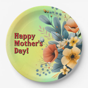 Muttertags-Boho-Blumen Clipart-61983 Schlüsselanhä Pappteller
