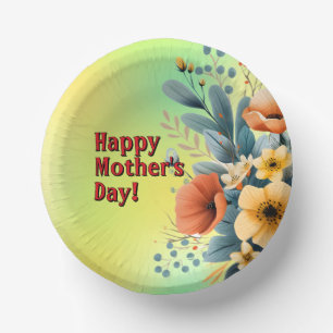 Muttertags-Boho-Blumen Clipart-61983 Schlüsselanhä Pappteller