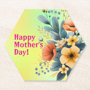 Muttertags-Boho-Blumen Clipart-61983 Untersetzer