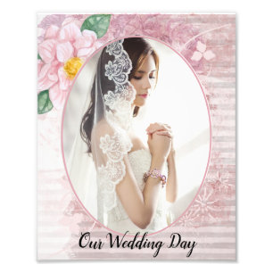 Muttertags-Distressed Vintage-Rosa-Foto-Hochzeit Fotodruck