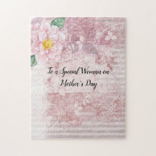 Muttertags-Distressed Vintage rosa grüne Blumen