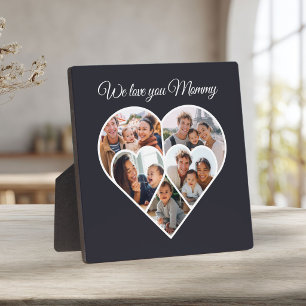 Muttertags-Foto-Collage Herz Familienbild  Fotoplatte
