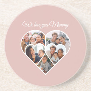 Muttertags-Foto-Collage Herz Familienbild Getränkeuntersetzer