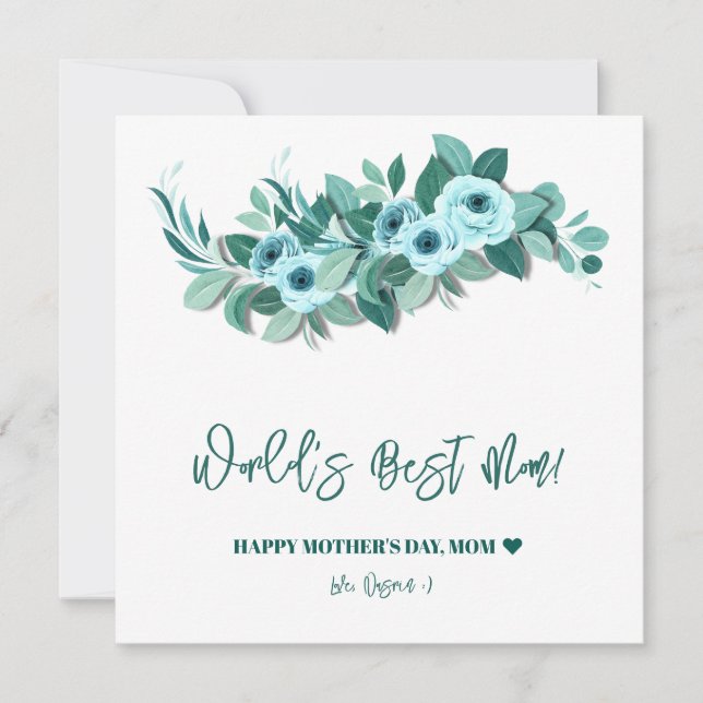 Muttertags-Rosen-Grün-Grußkarte Karte (Vorderseite)