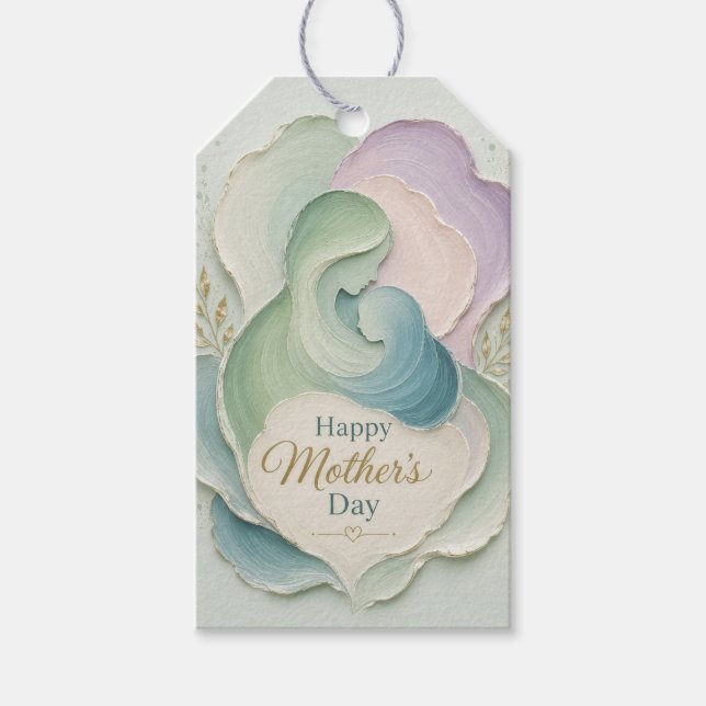 Muttertags-Silhouette Mutter Kind Umarmen Geschenkanhänger (Vorderseite)