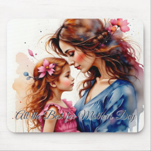 Muttertagsarmut im Wasserfarbenfloralstil Mousepad