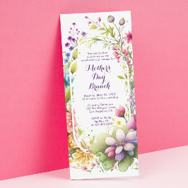 Muttertagsbrunch Wasserfarbene Wildblume Einladung