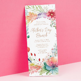 Muttertagsbrunch Wasserfarbene Wildblumen Einladung