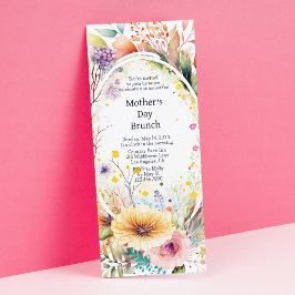 Muttertagsbrunch Wasserfarbene Wildblumen Einladung