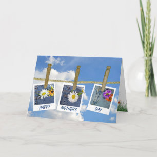 Muttertagsdärme in blauer Jean-Tasche Karte