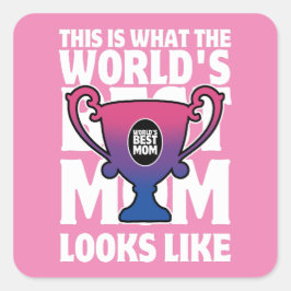 Muttertagsfarben der schönsten Mama Bisexueller Fl Quadratischer Aufkleber