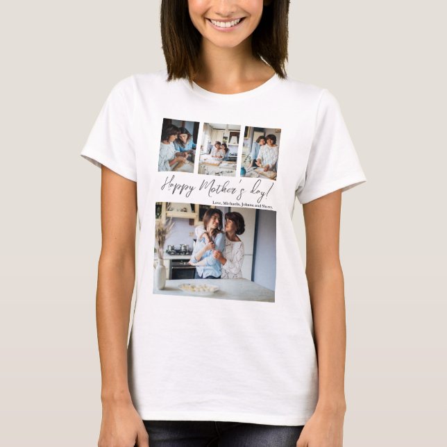 Muttertagsfoto-Collage T-Shirt (Vorderseite)