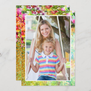 Muttertagsgebirge Foto Wasserfarben Garten Name Feiertagskarte